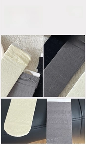 Detail of breathable mesh cotton calf socks with reinforced heel and seamless toe design