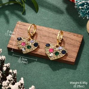 Spécifications de taille pour boucles d'oreilles cœur avec strass colorés sur bois