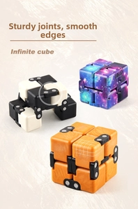 Detail of infinite cubes showing sturdy hinges and smooth edges in three distinct patterns