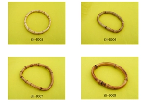 Detailed comparison of four natural bamboo handle styles for handmade woven handbags
