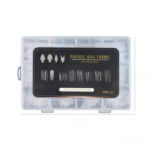 288pcs clear dual nail forms set in 12 sizes with professional storage case for extension