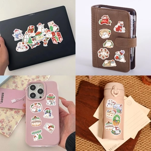 50pcs Christmas cartoon ghost stickers for laptops, journals, and festive decorations
