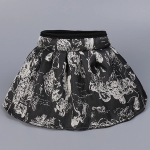 Detail of wide-brim open top sun hat with black and white jacquard texture and headband