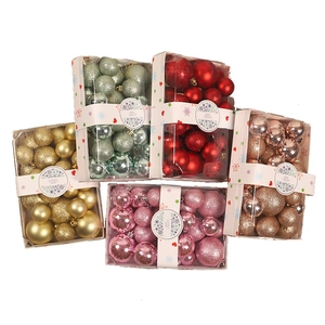 Shatterproof Christmas ball ornaments set in gold silver red pink for tree decoration