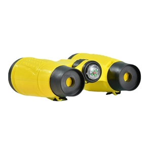 Child 6x30 colorful binoculars in yellow with integrated compass for outdoor exploration