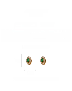 Detailed macro view showing a 1.7g emerald green marquise zircon earring set in copper