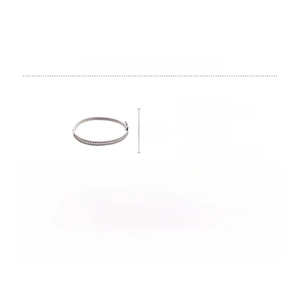 Silver bracelet detailed specs with copper zircon materials and 5.8cm inner diameter