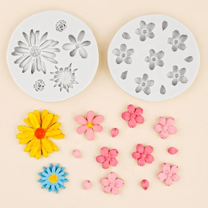 Moule en silicone fleur de tournesol pour décoration de gâteau fondant et résine argile