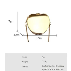 Mini mirror acrylic evening bag with chain strap, summer 2024 small crossbody purse