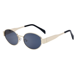 Retro round metal frame sunglasses with dark lenses for outdoor fashion and sun protection