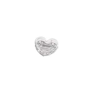 Mini transparent heart-shaped plastic clip with metal spring for photo organizing