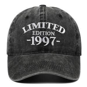 Washed Cotton Baseball Cap Limited Edition 1997 Letter Embroidery Adjustable Vintage Sport Sun Hat