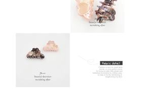 Detail of acetate heart claw clips in pink and tortoiseshell with glitter and rhinestones