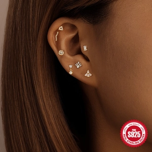 925 sterling silver gold earrings set with zircon tassels and water drop designs for women