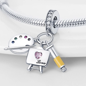 Καλλιτεχνικά DIY Charms Παλέτα Καβαλέτο Σωληνάριο Χρώματος Επαργυρωμένα Σμάλτο Στρας για Βραχιόλια Κατασκευή Κοσμημάτων