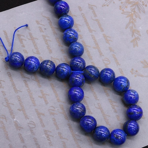 Polished natural blue lapis lazuli round beads for DIY jewelry making and crafts