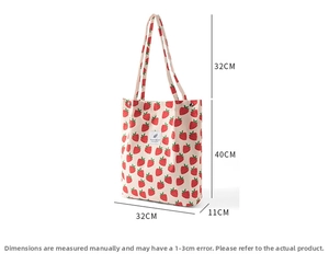 Bolso tote de hombro de pana colorido grande, bolso casual multifuncional de mujer.