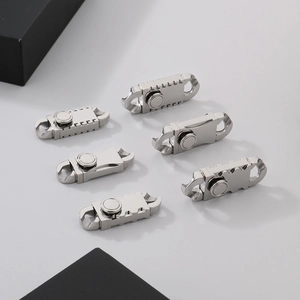 Polished stainless steel Miami Cuban link chain clasps in six-piece assortment set