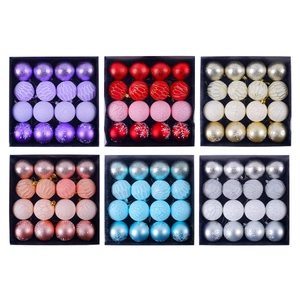 Christmas ball ornament sets in six assorted colors for festive holiday tree decoration