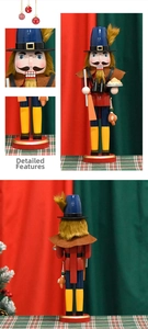 Detailed four-angle macro views of a Christmas Nutcracker soldier with a telescope