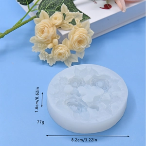 3D rose flower wreath silicone mold for DIY soap, candles, and cake decorating crafts