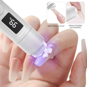 Handheld UV LED nail lamp with LED display curing French manicure with purple light