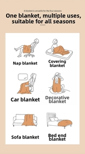 Coperta di peluche versatile per riposo, auto, divano e decorazione in arancio-marrone