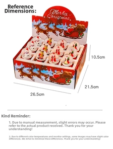 Set of 12 Christmas crystal balls featuring Santa and snowman in a festive gift box