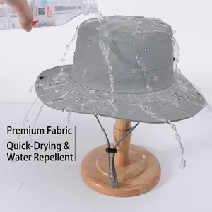 Cappello da sole grigio impermeabile per escursioni con tessuto ad asciugatura rapida