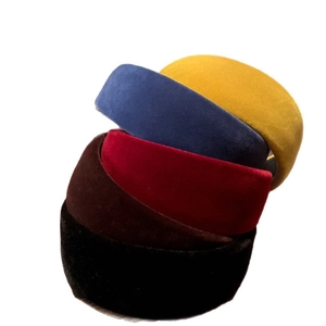 Thick velvet padded headband set in various colors for elegant vintage hair styling