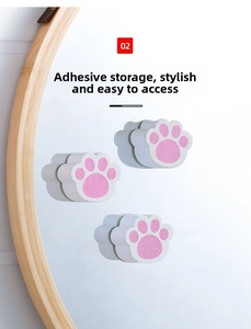 Cat paw adhesive wall hooks for bathroom mirrors and tiles to store small items