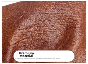 Macro shot of premium brown lychee texture leather material for a soft crossbody bag