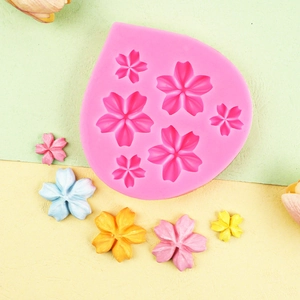 Moule en silicone rose en forme de fleurs de cerisier pour décorations de gâteaux