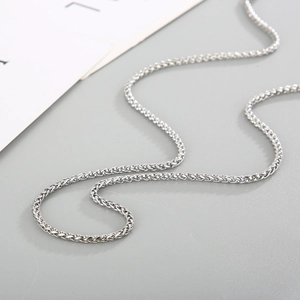 Minimalist 3mm silver stainless steel keeled chain necklace for men and women