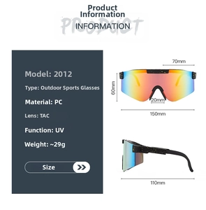 Detailed size specifications of UV protective PC frame outdoor sports sunglasses