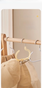 White anti-slip metal hook for hats and scarves with smooth protective dip coating