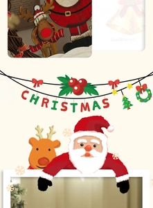 Detailed view of the Christmas reindeer wooden sign with painted festive letters