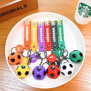 Porte-clés de football créatif avec bracelets en silicone GOAL colorés et pendentifs sport