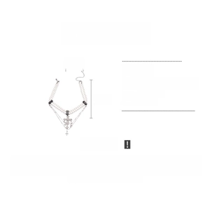 Detailed size specifications for pearl cross necklace featuring 48cm length and 74.4g weight
