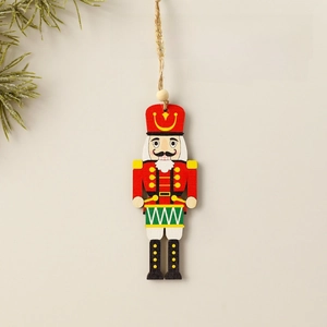 Wood Christmas Nutcracker Soldier Hanging Ornaments For Holiday Tree Decoration Painted Riding Horse Drummer Styles With Jute Rope