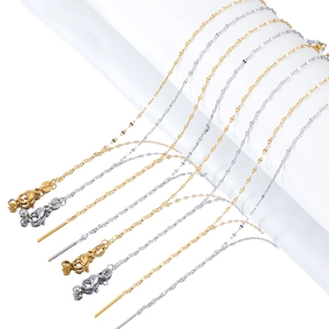 Adjustable titanium steel cable chain necklaces in gold and silver finish for DIY jewelry