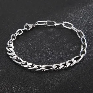 Edelstahl Spliced Armband Figaro Und Büroklammer Kette Minimalist Hip Hop Punk Schmuck Für Herren Unisex