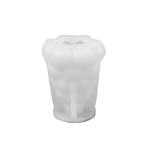 White silicone mold for DIY Christmas tree candles and scented plaster decorations