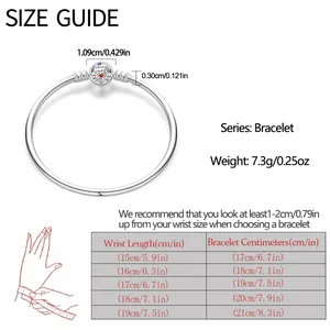 Size guide for Tree of Life bracelet showing clasp diameter and wrist length measurements