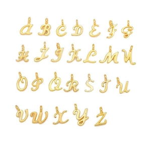 Set of 26 English letter pendants in gold alloy finish for DIY jewelry bracelets
