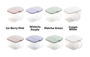 Matrix display of single and double grid seasoning boxes in four pastel macaron colors