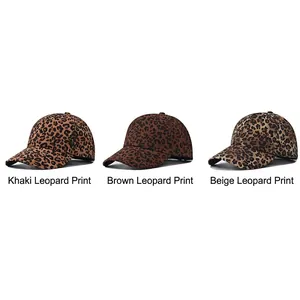 Classic faux suede leopard print baseball caps for men and women in three colors