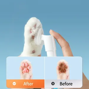 Waterless foam paw cleaner for dogs and cats with silicone brush head for sanitizing paws