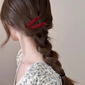 Lot de deux barrettes en acétate bordeaux avec texte doré France Handmade sur cheveux