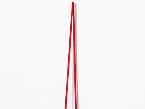 Detail shot of the red braided fiber shoulder strap showing the fine woven texture